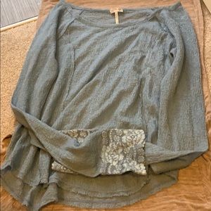 Free people light blue see through/gauze type top